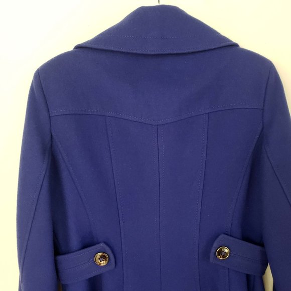 Apt. 9 Size S Royal Blue Double Breasted Button Down Wool Blend Pea Coat Jacket - Picture 8 of 13